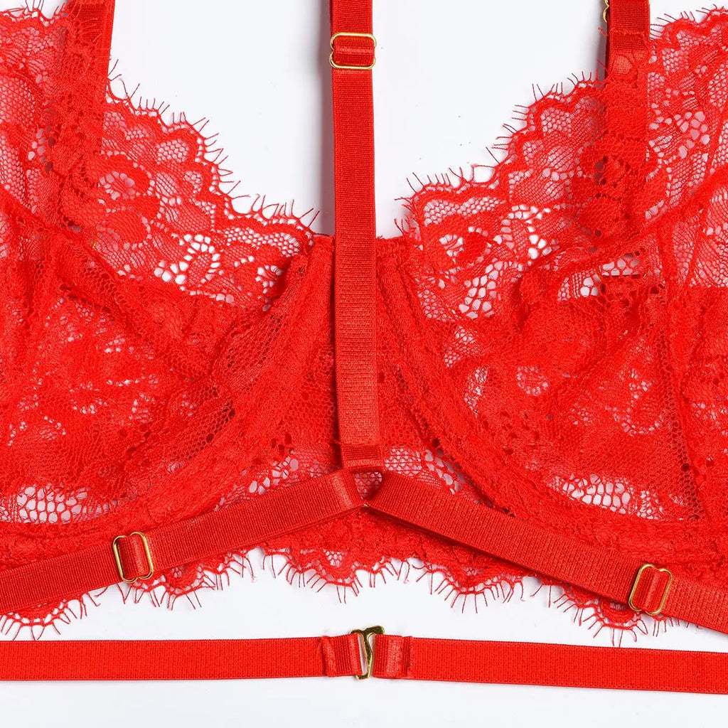 Patchwork Lace Lingerie Set – 3 Piece