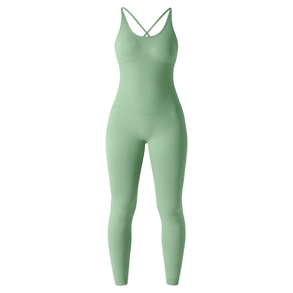 Sleeveless Bodycon Jumpsuit – Women’s Full-Season Fitness & Casual Sporty Playsuit