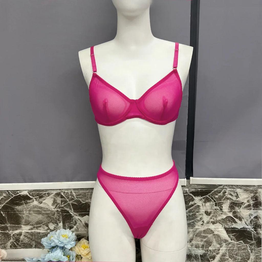 Seamless Lace Push-Up Bra & Panty Set