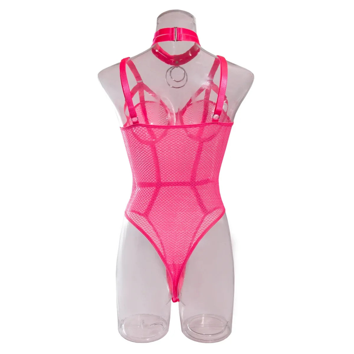 Hollow-Out Lace Bodysuit – Deep V Underwire