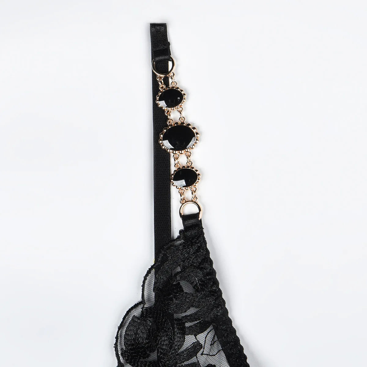 Luxury Embroidered Garter Lingerie Set – 3 Piece