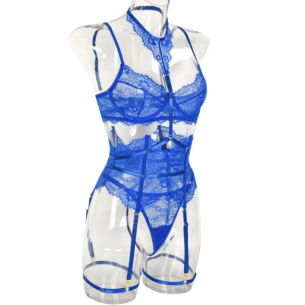 Patchwork Lace Lingerie Set – 3 Piece