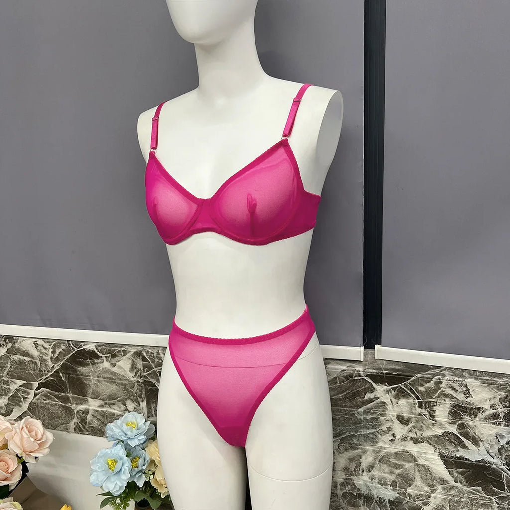 Seamless Lace Push-Up Bra & Panty Set