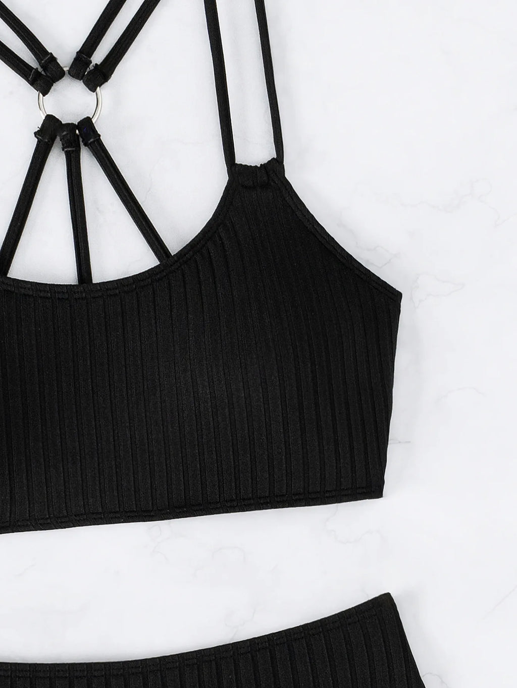 Celine Noir - U-Neck High-Waist Bikini