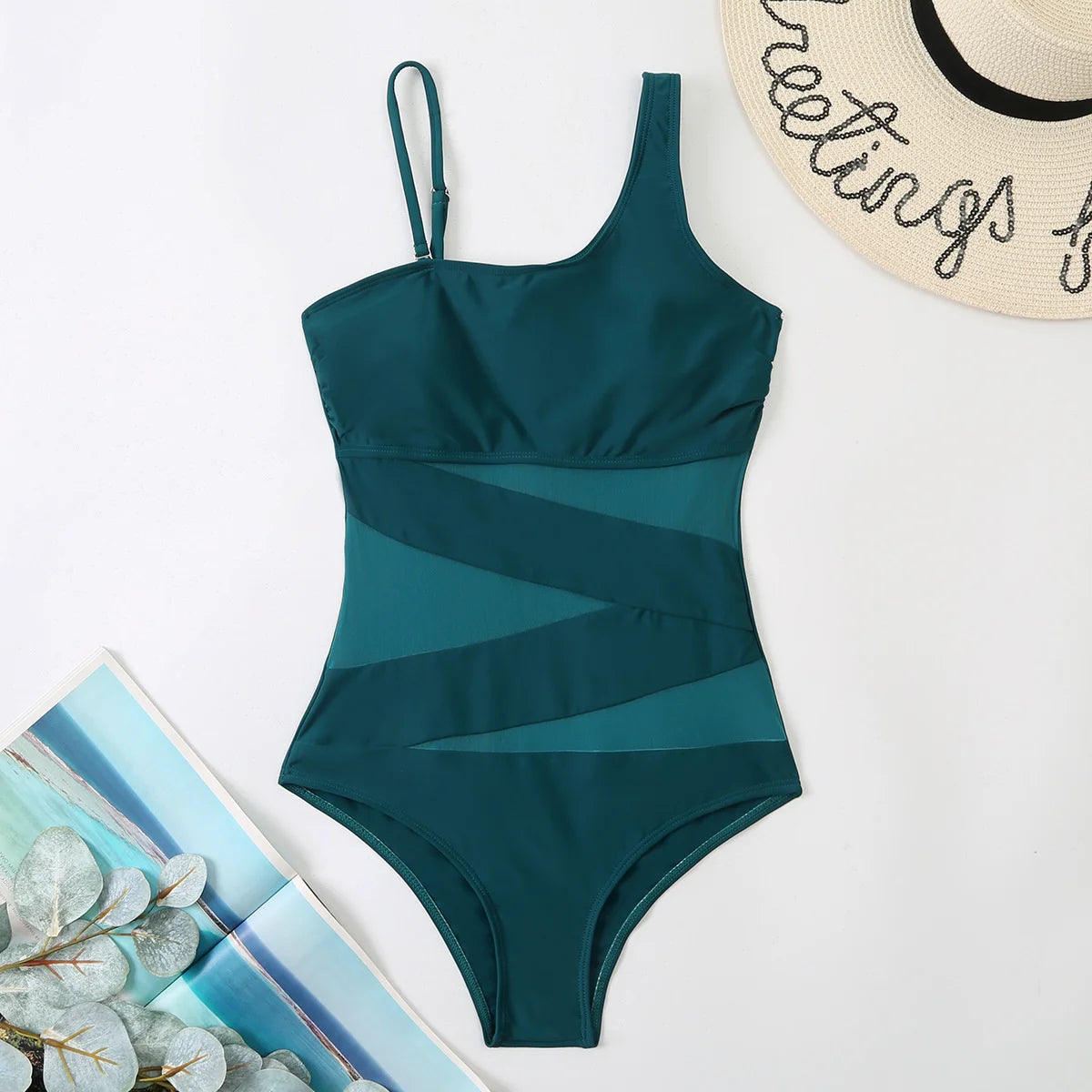 Women’s Mesh Net Push-Up One-Piece Swimsuit