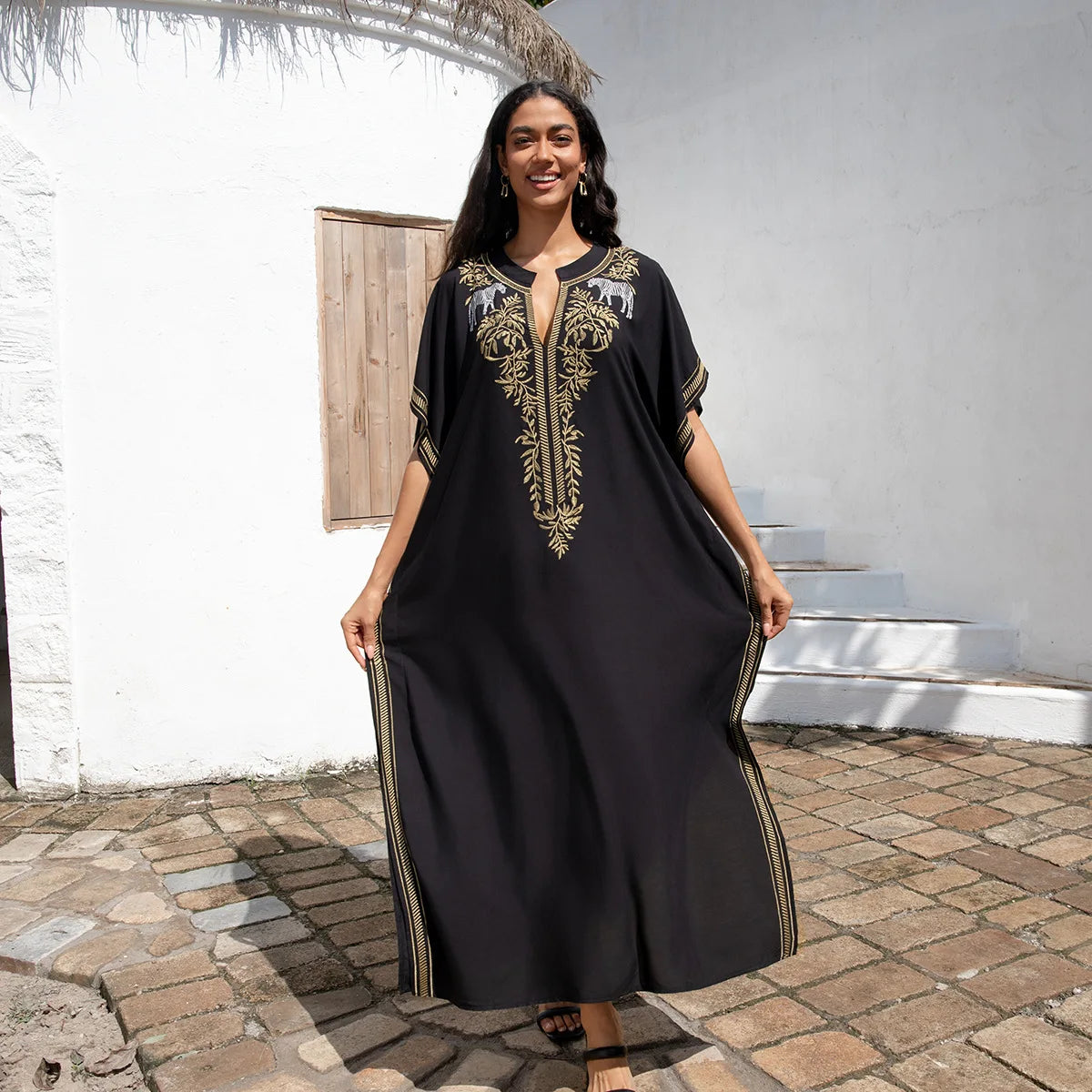 Noir Crest - Embroidered Robe