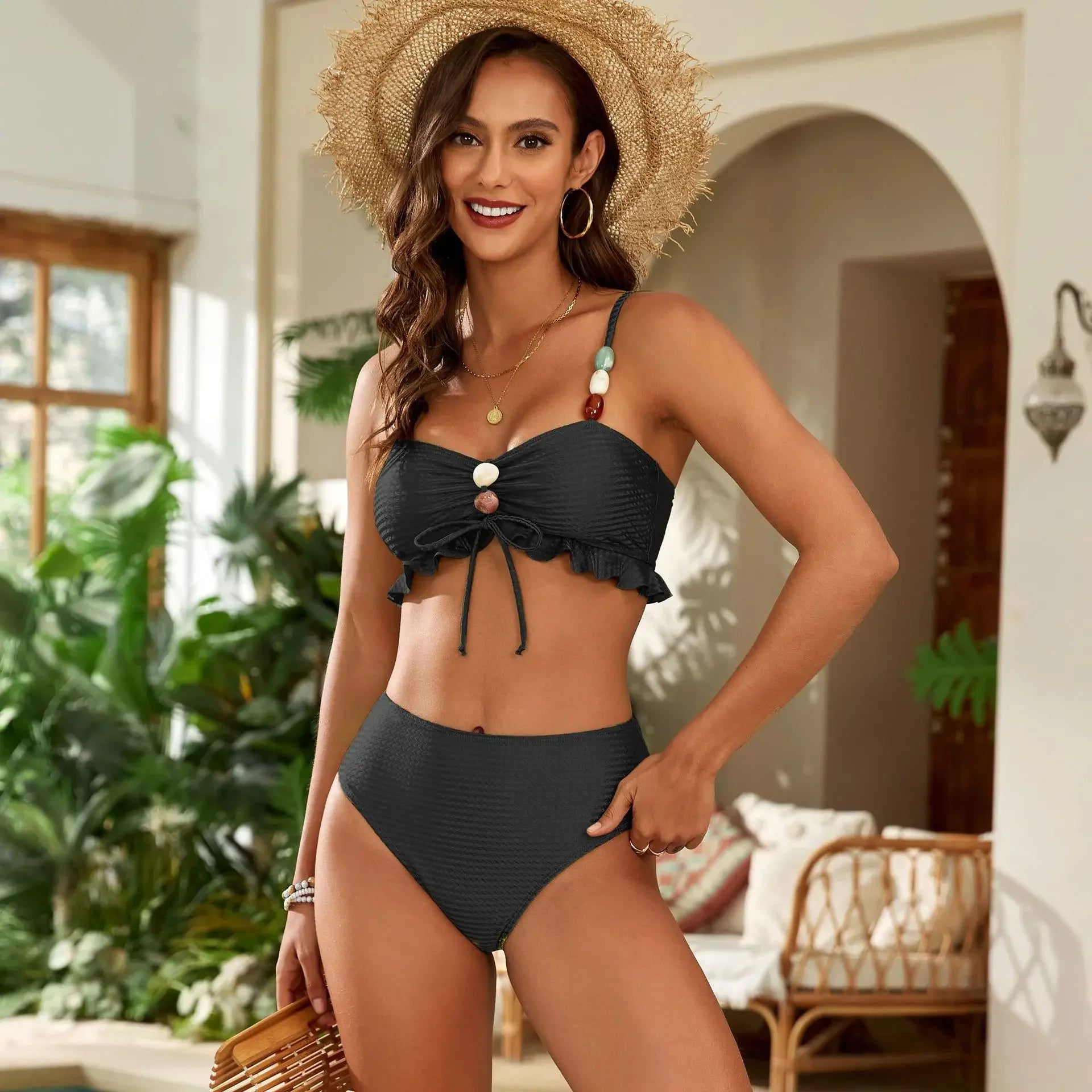 Aurora Tie - Ruffle High-Waist Bikini