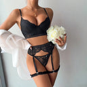 Classic Black Lace Hollow-Out Lingerie Set