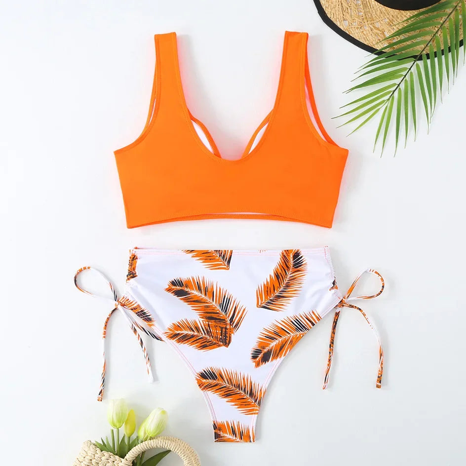 Sexy Bikini 2024 Swimsuit Women Trend Swimwear Female High Waisted Bikinis Sets Korean Swimming for Woman Bathing Suit Beachwear