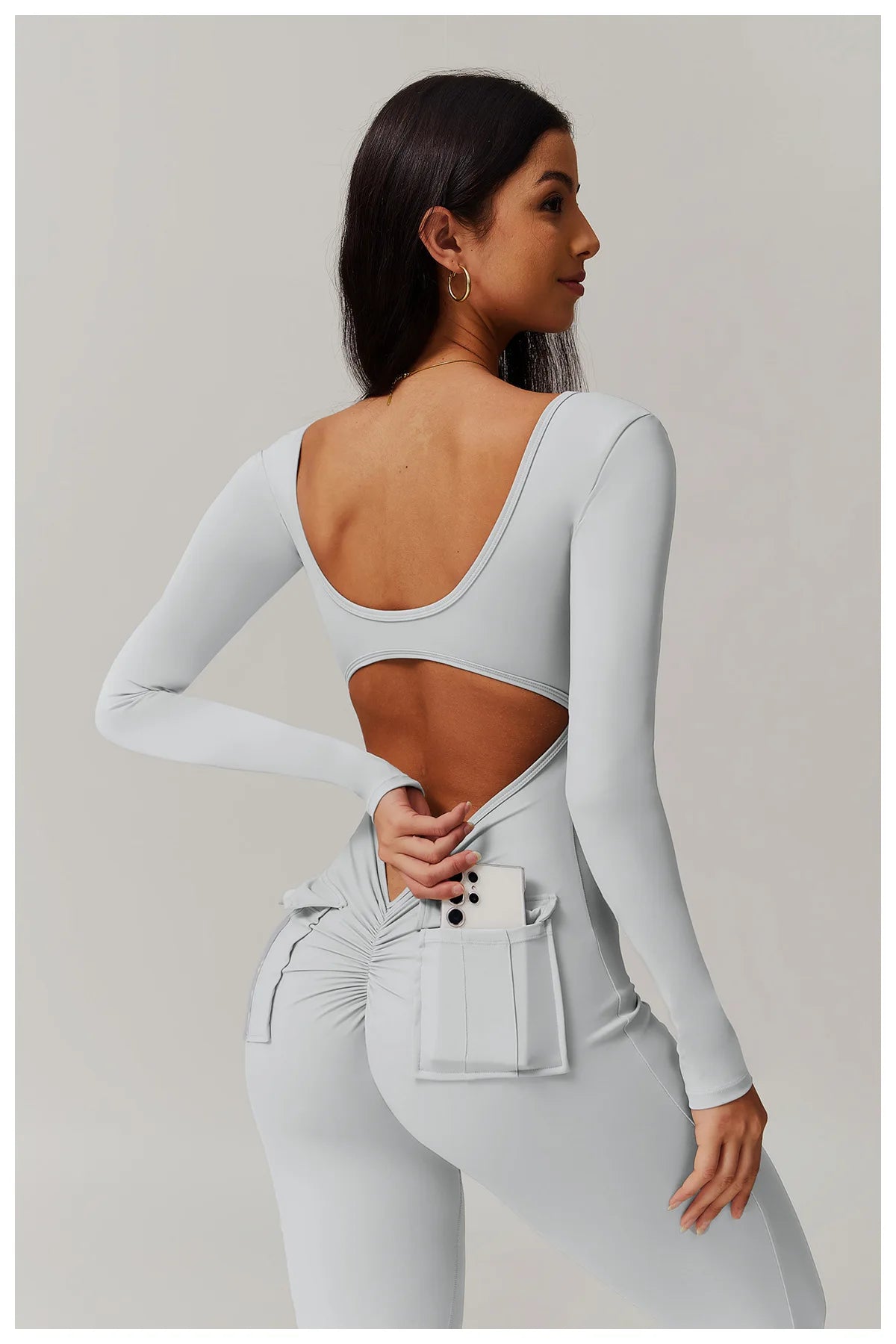 Sculpt Jumpsuit - Backless Long Sleeve