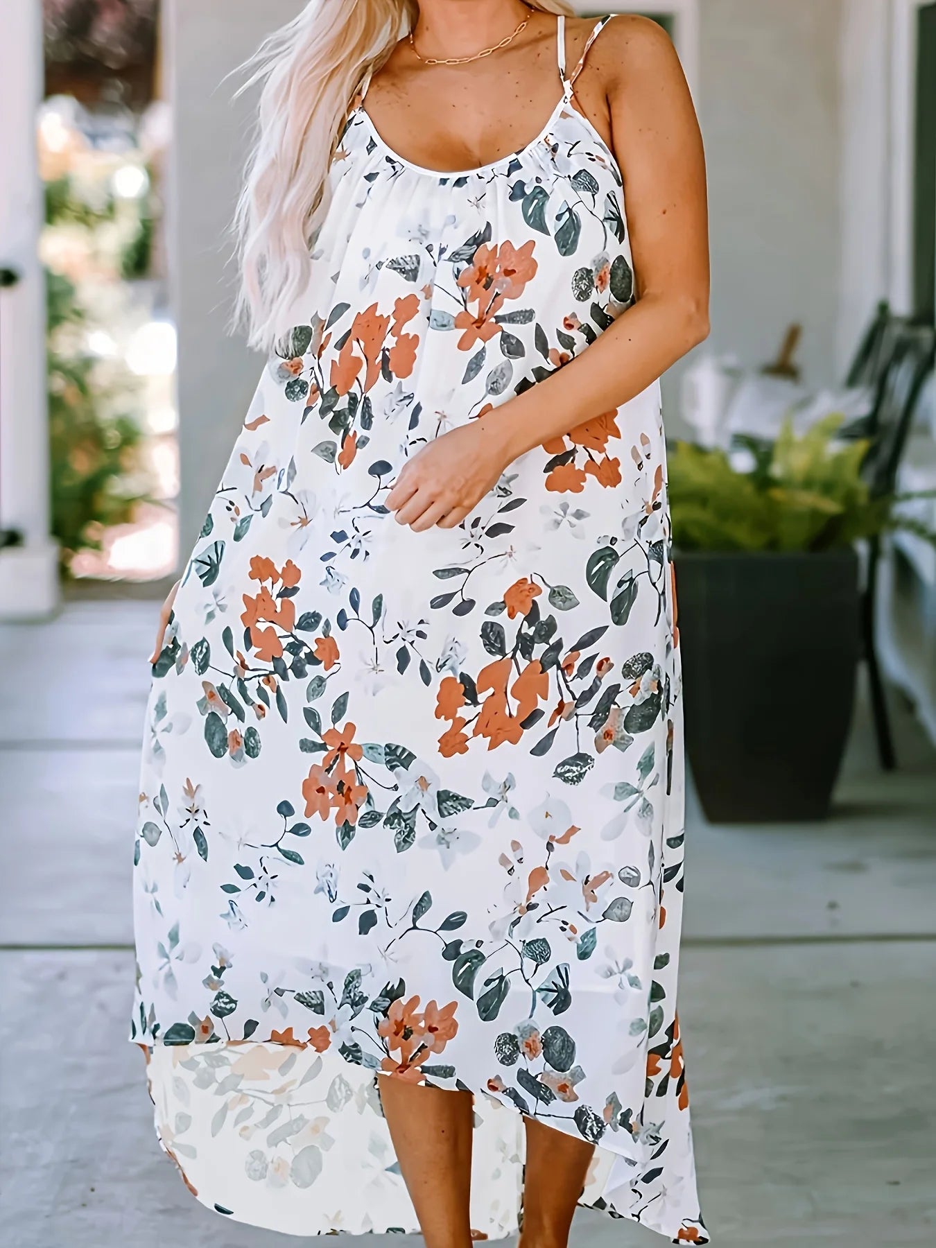 Women's Large Size Woven Summer Festival Printed Dress
