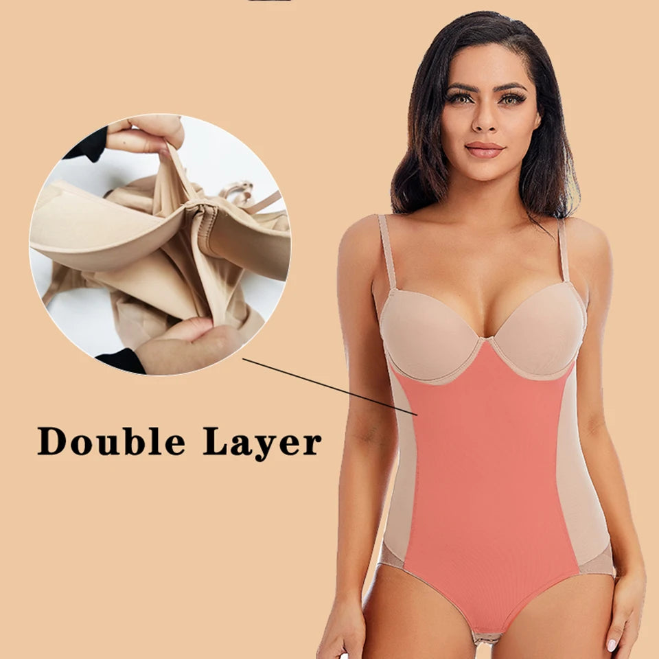 Women's White Underwire Bodysuit – Stretch Silky Shapewear