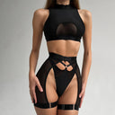 Sheer Mesh Wire-Free Lingerie Set (3pcs)