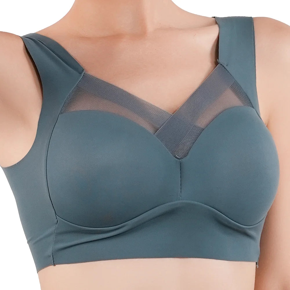 Sports Push-Up Bra – Anti-Sagging Wireless Fitness Bra with Strappy Back
