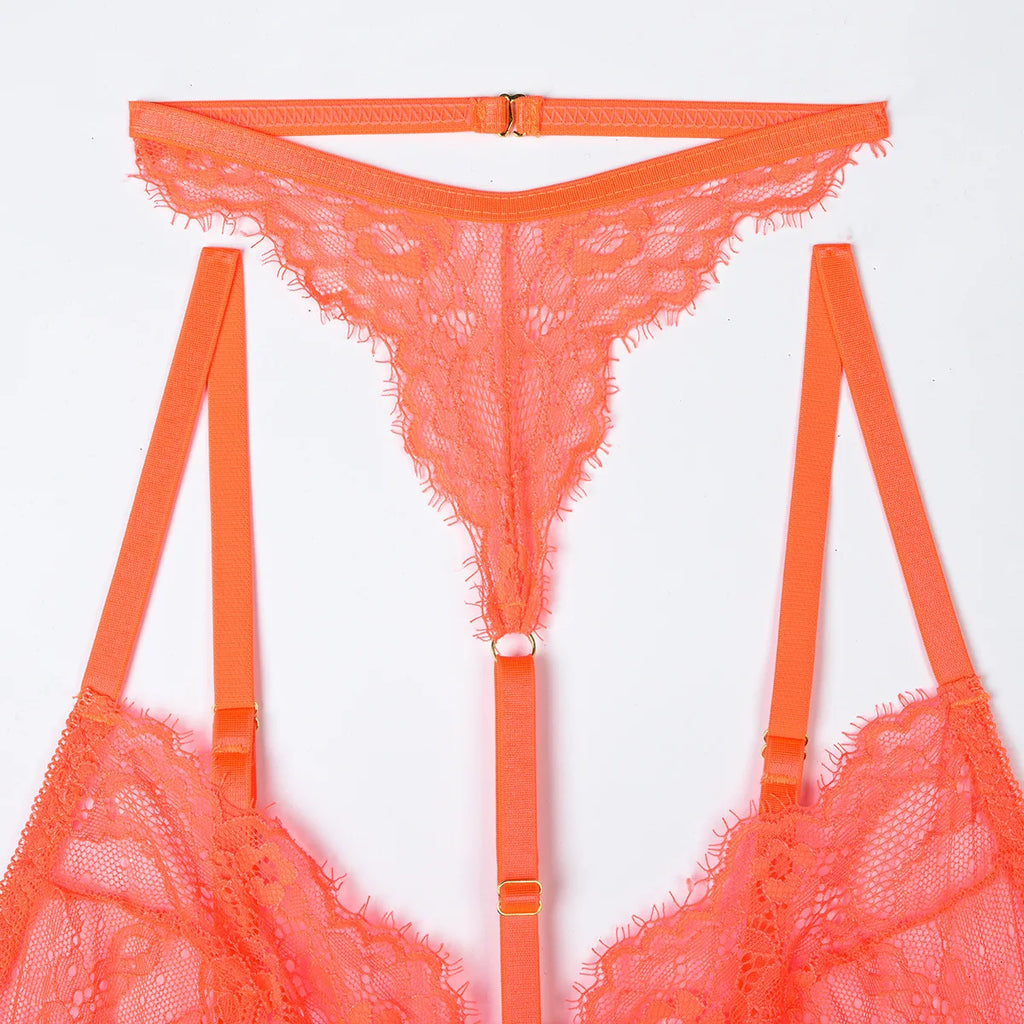 Patchwork Lace Lingerie Set – 3 Piece