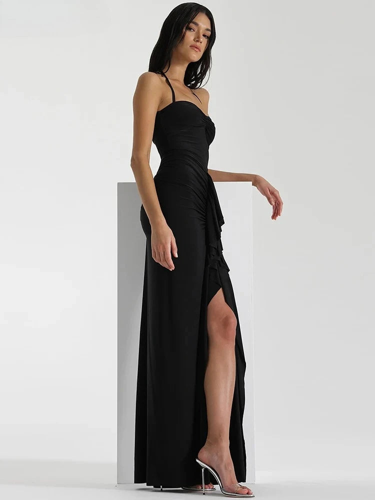 Ruffles Tassel - Halter Backless