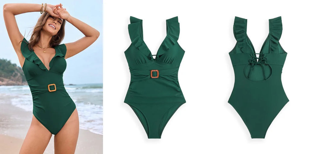 Celine Retro - V-Neck One-Piece