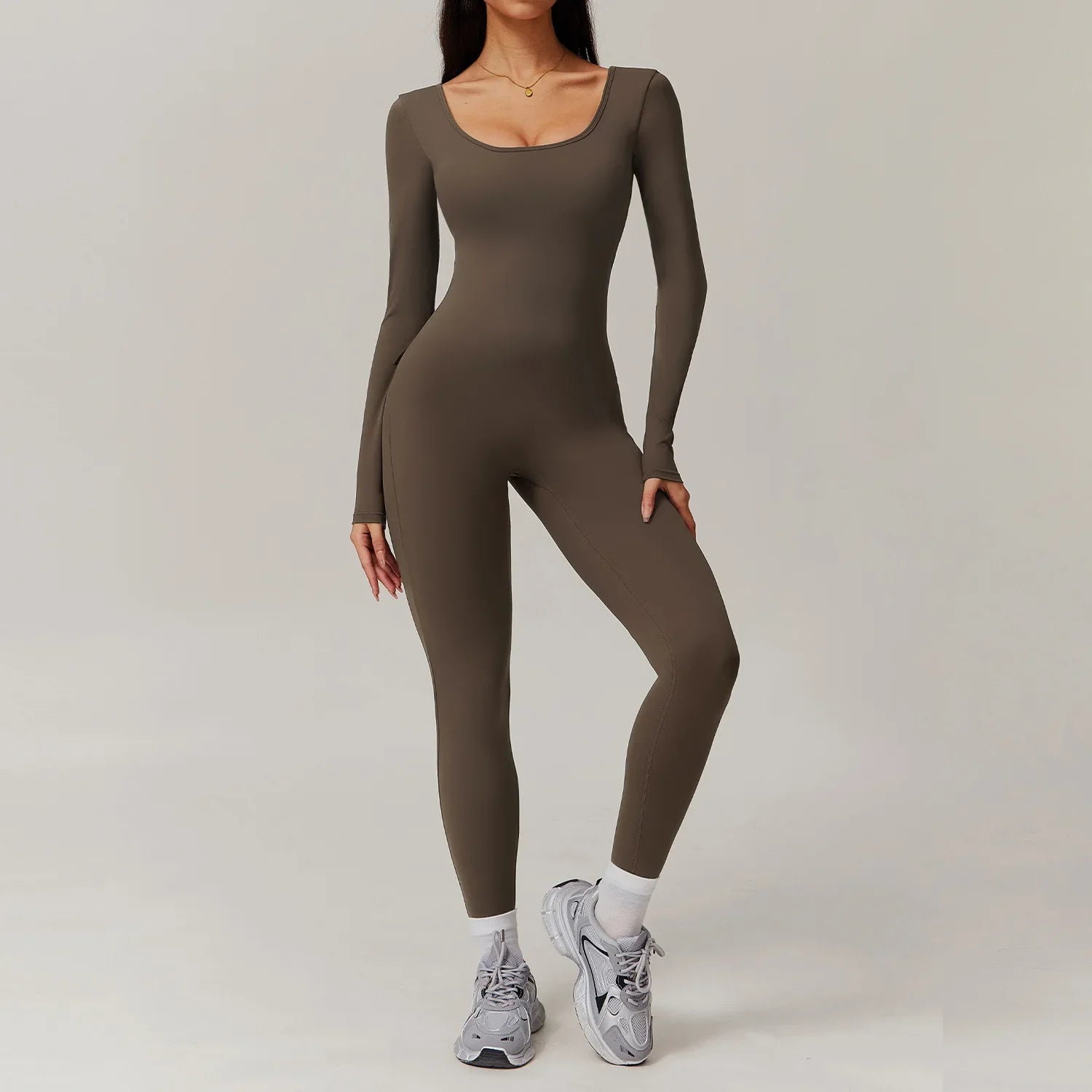 Sculpt Jumpsuit - Backless Long Sleeve