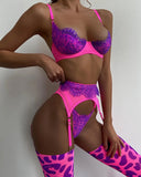 Blue Embroidered Lace Bra & Panty Set