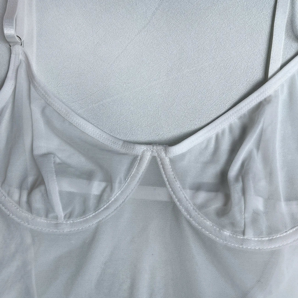 4-Piece Sheer Mesh Lingerie Set – Backless Sexy Nightwear