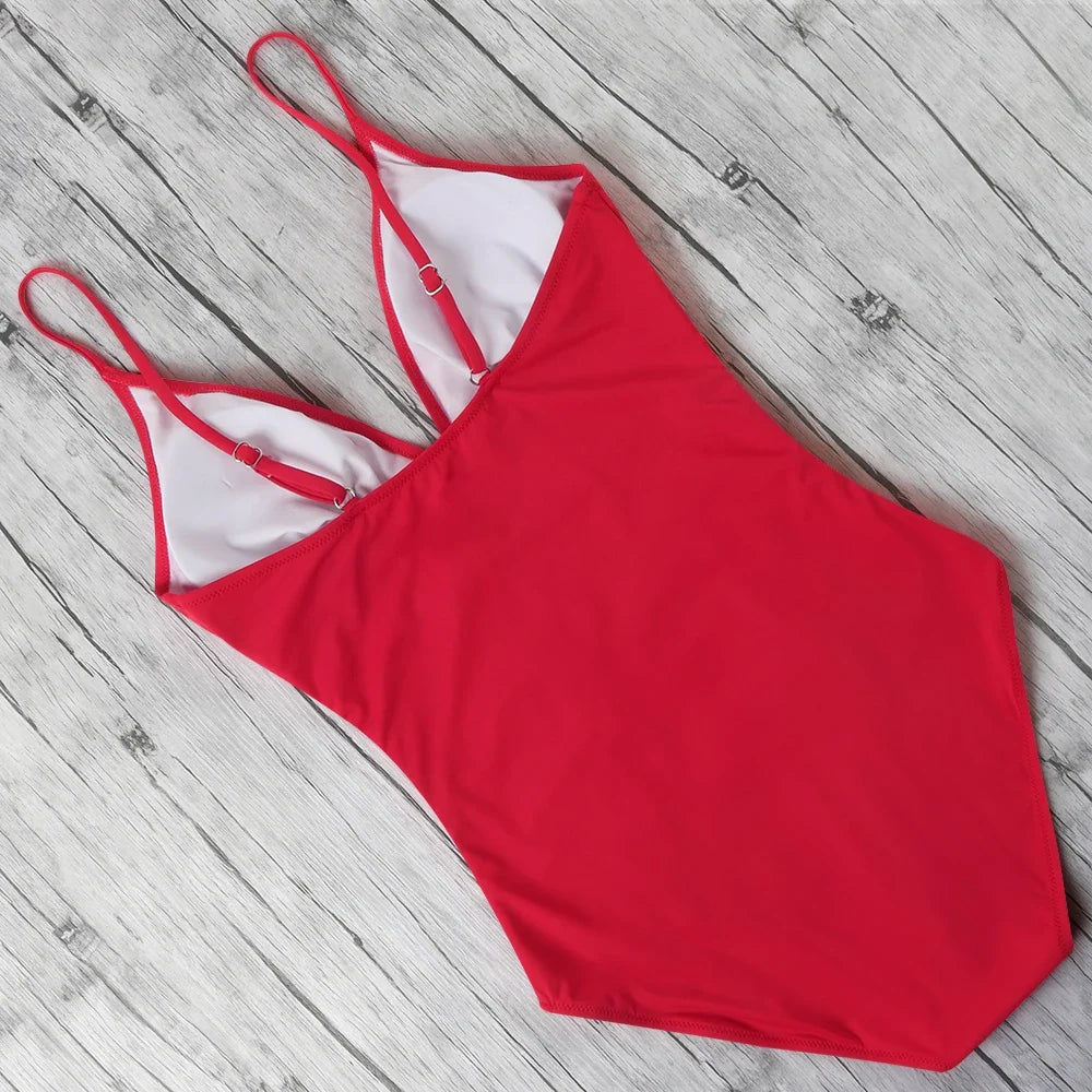 Women’s Halter Push-Up One-Piece Swimsuit – Plus Size Tankini