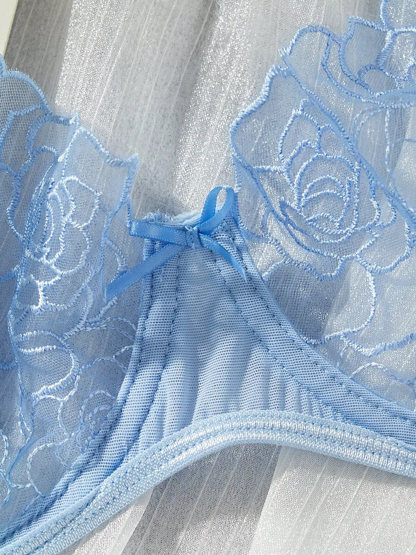 Plus Size Lace Mesh Babydoll with Open Crotch