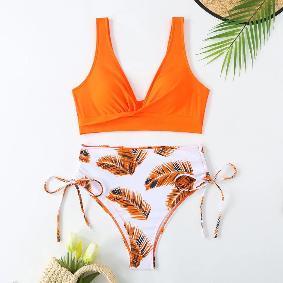 Sexy Bikini 2024 Swimsuit Women Trend Swimwear Female High Waisted Bikinis Sets Korean Swimming for Woman Bathing Suit Beachwear