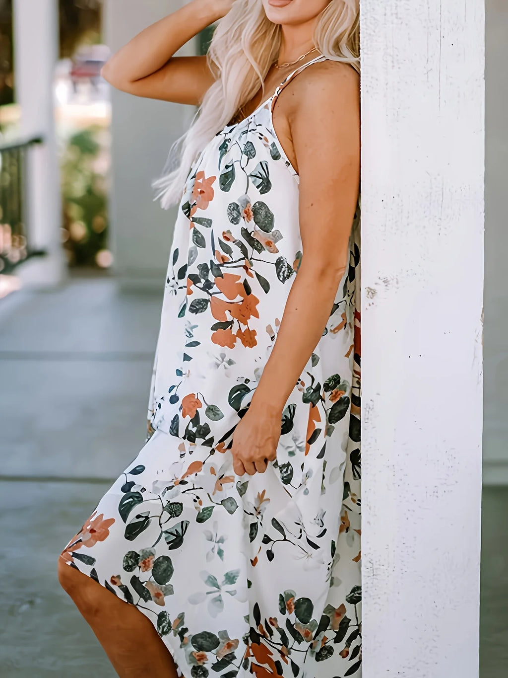 Women's Large Size Woven Summer Festival Printed Dress