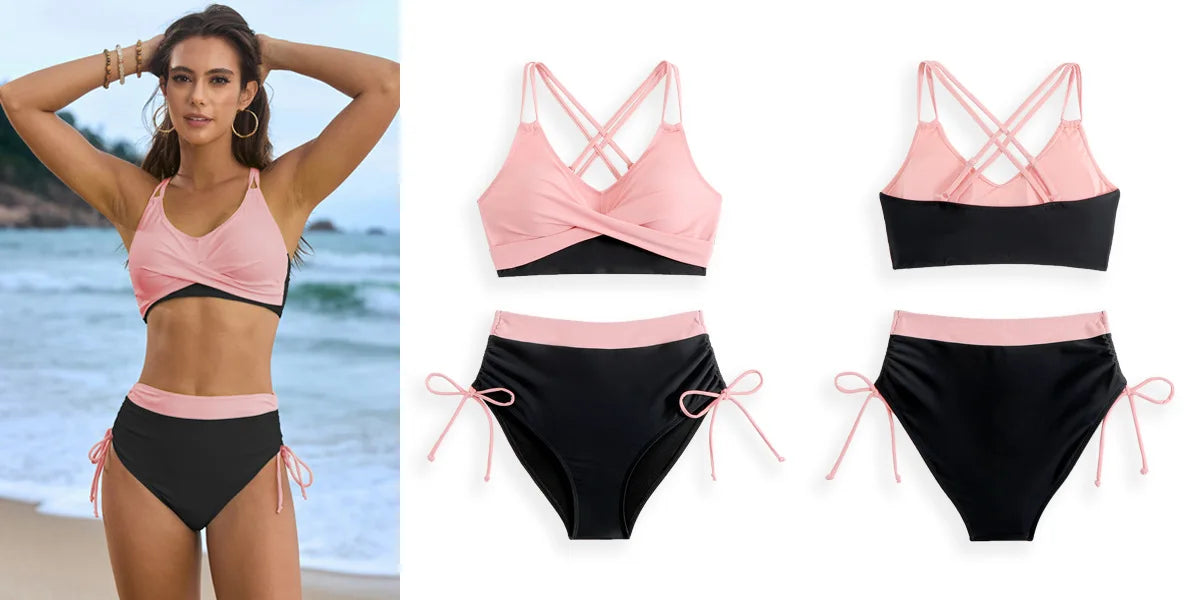 Aurora Cross - High-Waist Bikini