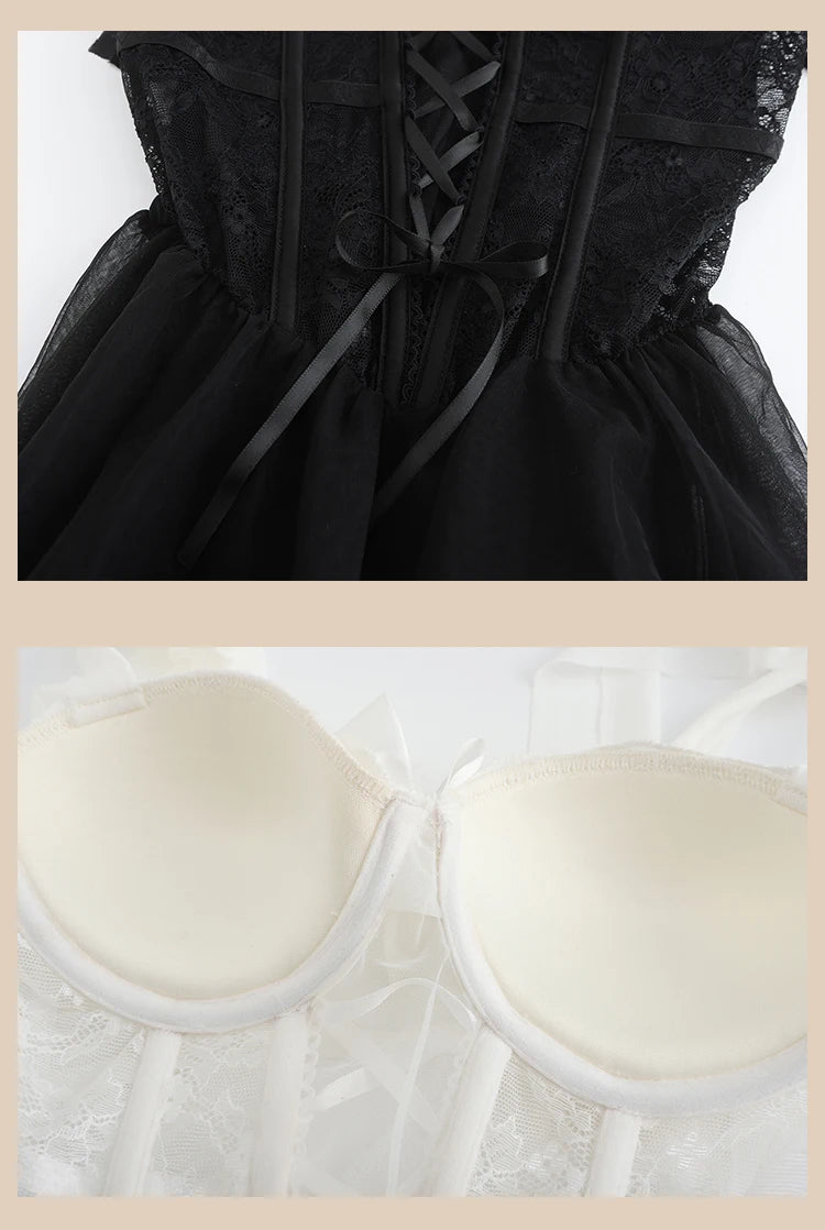 Luxury French Lace Corset Lingerie Set Bra and Panty Bralette