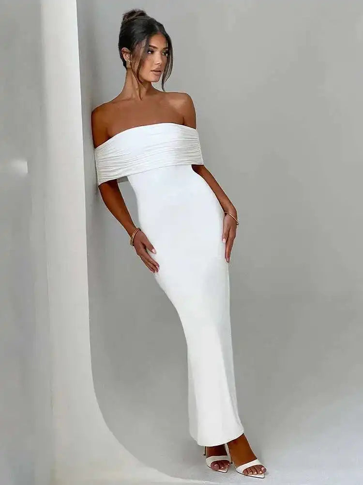 Townlike Elegant Mermaid Maxi Long Dress Women Off Shoulder 2024 Summer Dress Backless Nightclub Sexy Party Dresses