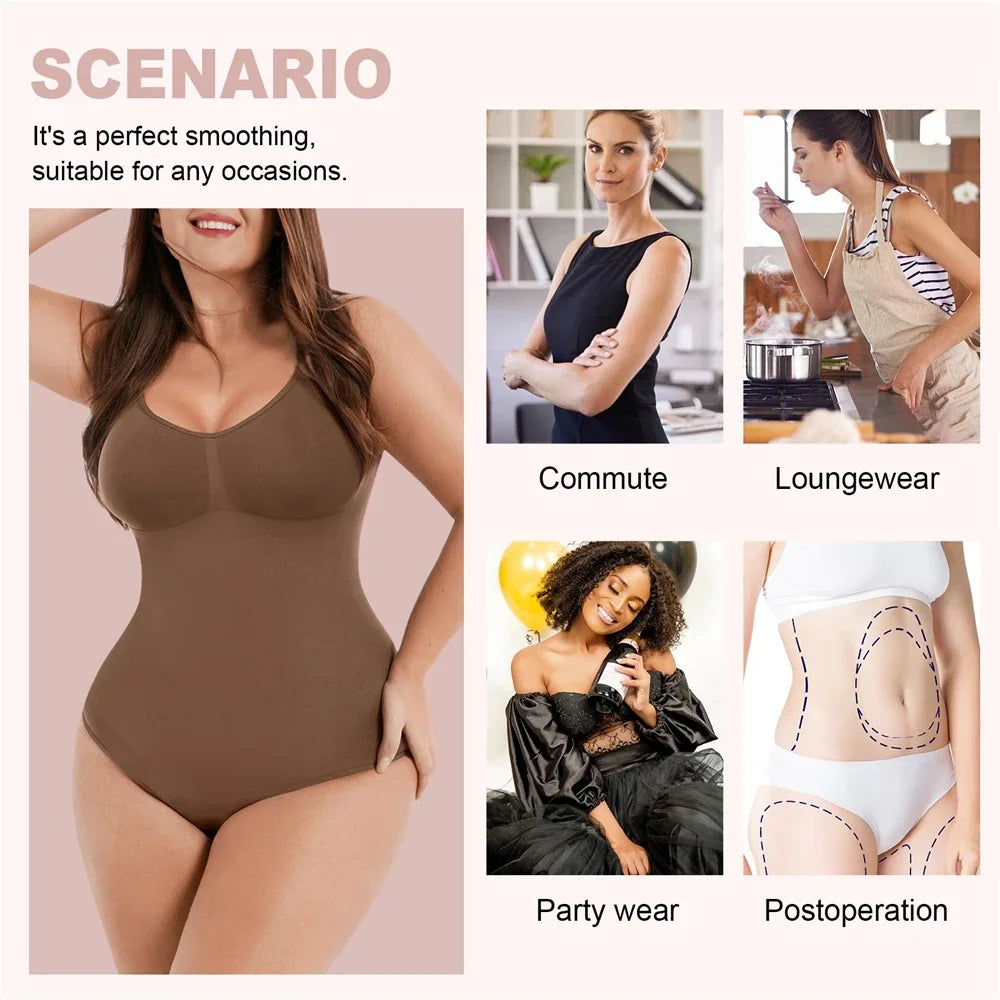 Seamless Full Body Shaper – Waist Trainer Bodysuit with Tummy Control & Butt Lifter