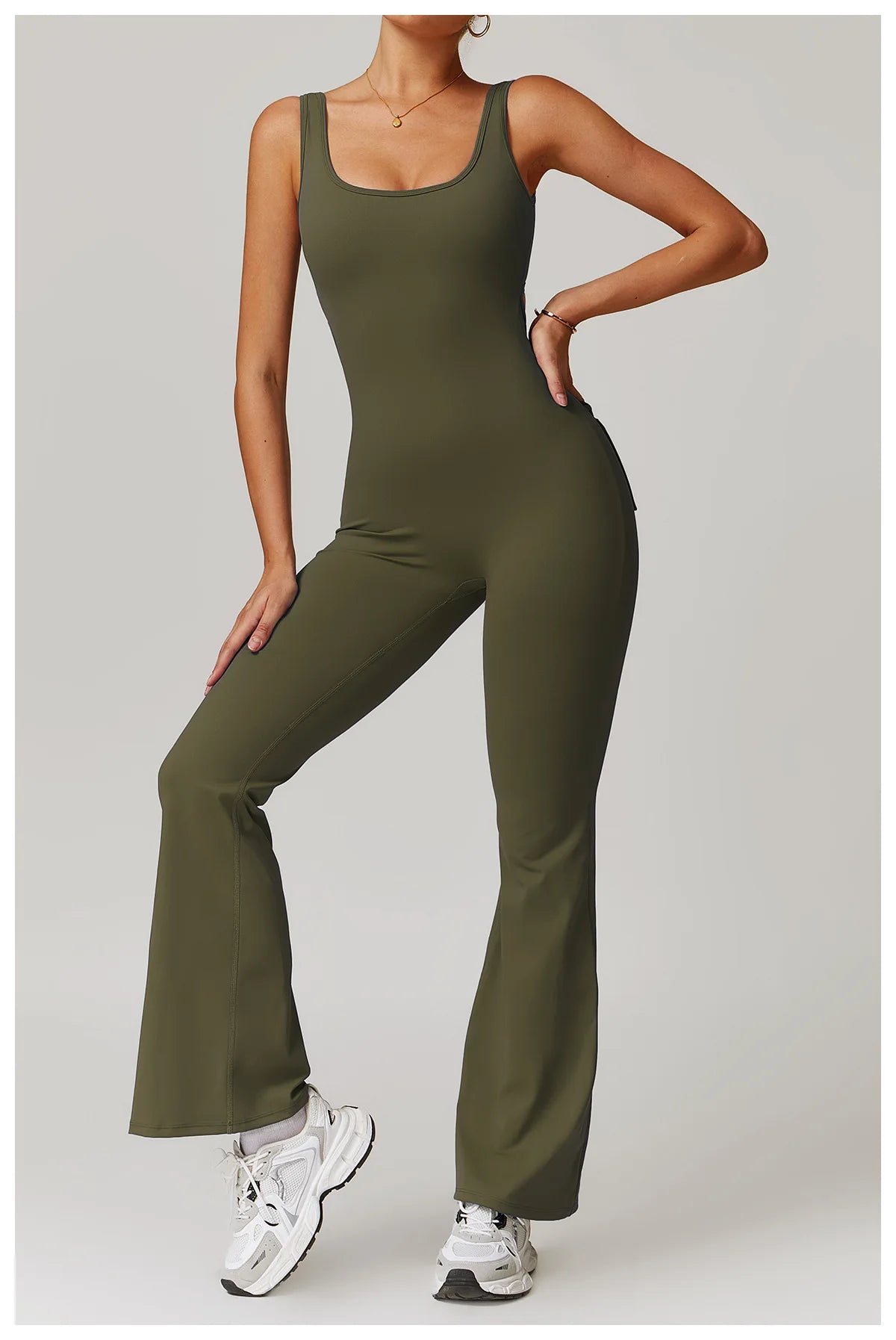 Utility Flare Jumpsuit - Backless