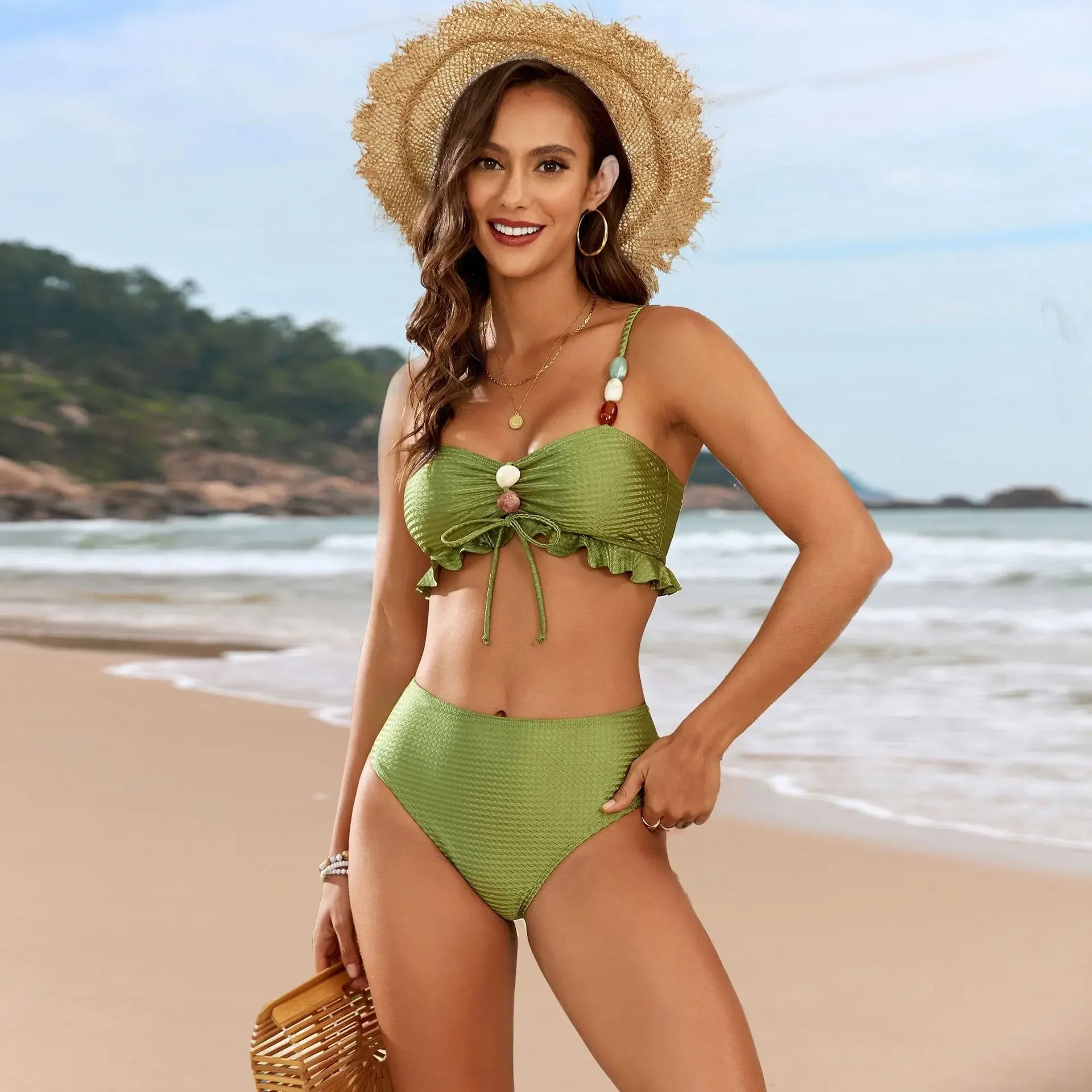 Aurora Tie - Ruffle High-Waist Bikini