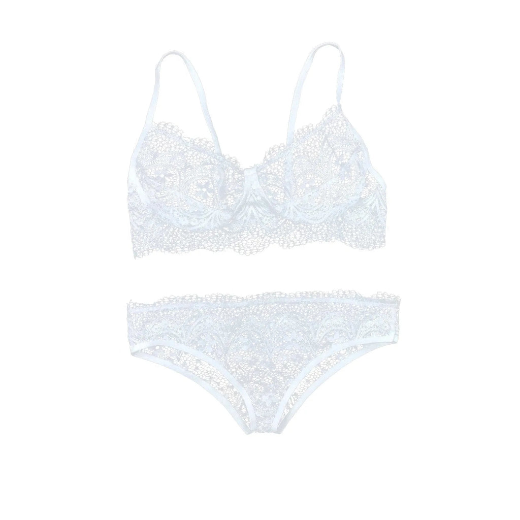 Sheer Lace Wireless Bra & Thong Lingerie Set