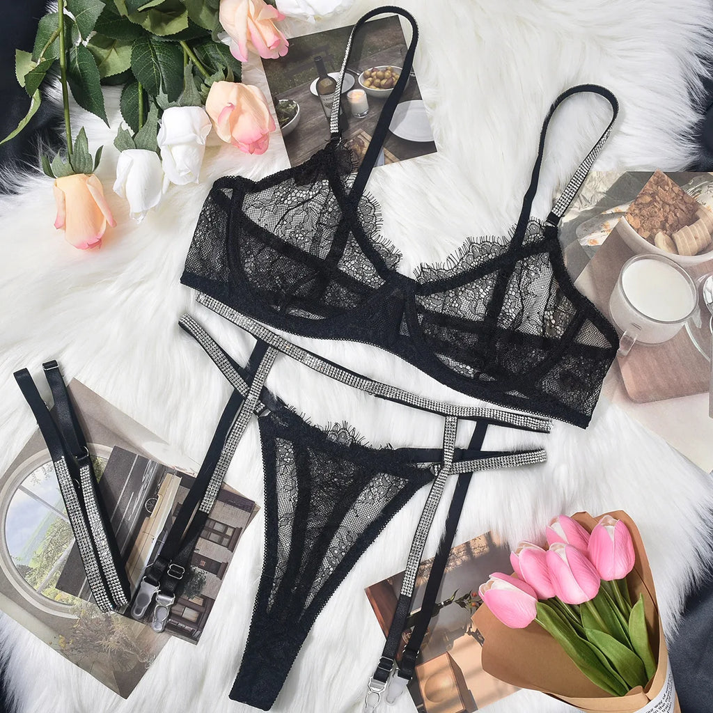 Sheer Mesh Lace Chemise Babydoll