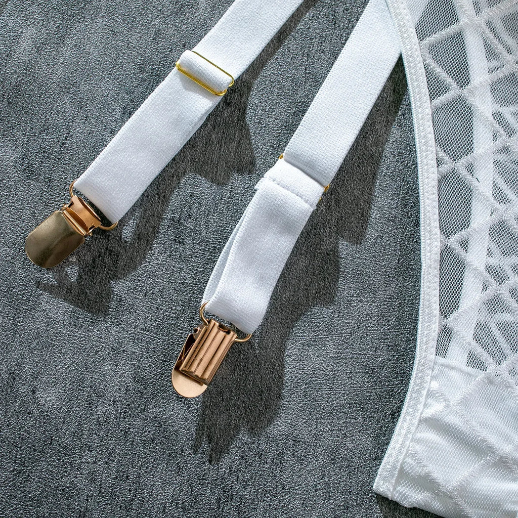 Mesh Bodysuit with Metal Ring Detail