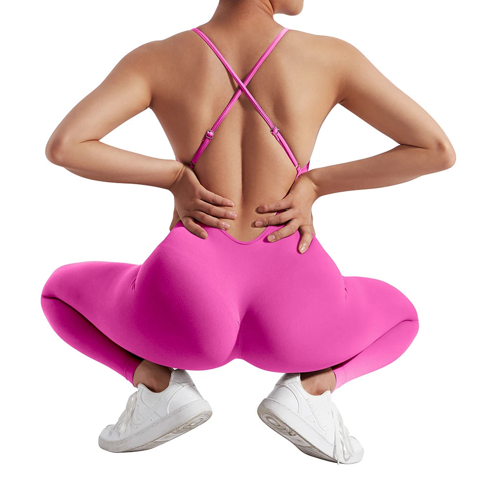 Sleeveless Bodycon Jumpsuit – Women’s Full-Season Fitness & Casual Sporty Playsuit