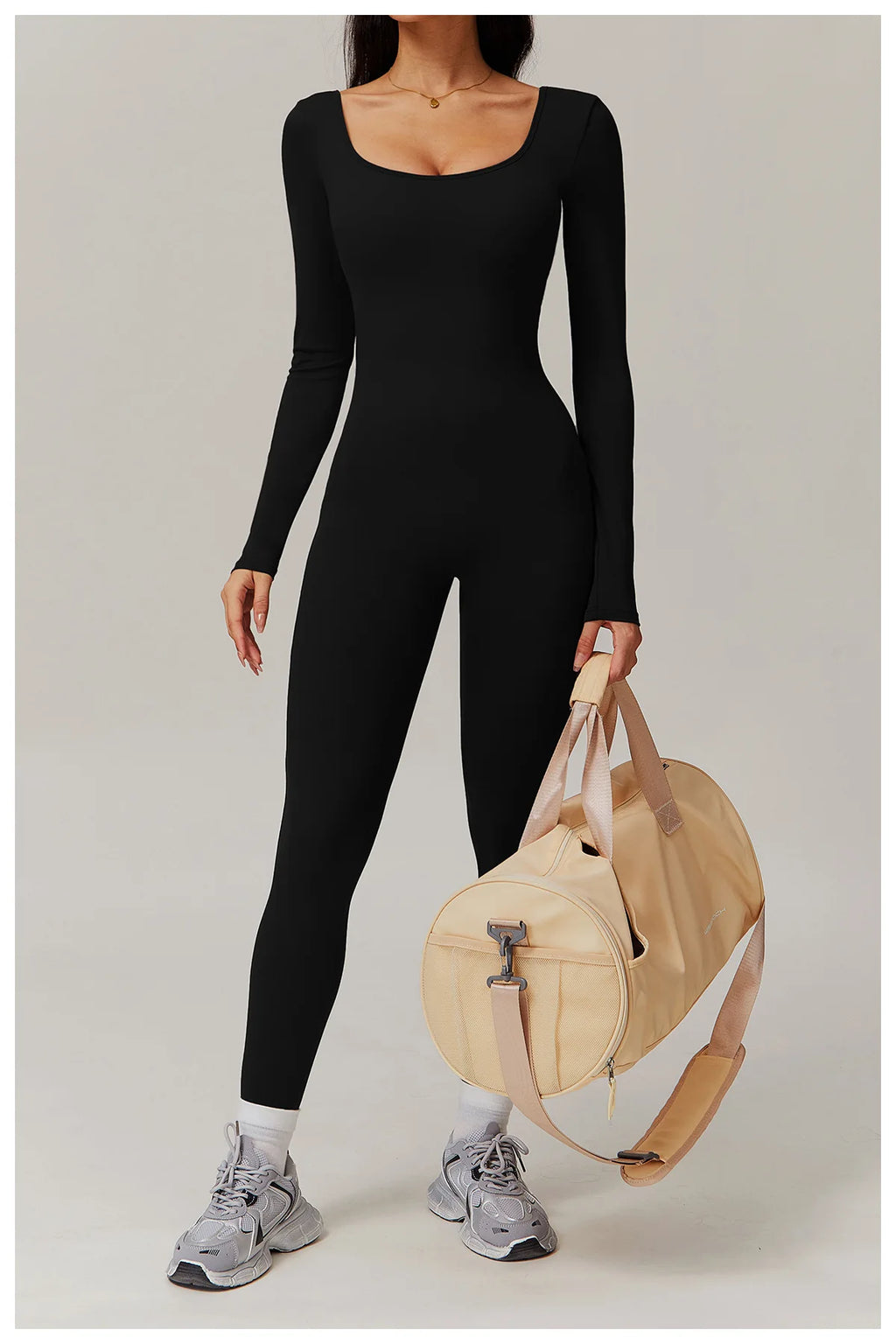 Sculpt Jumpsuit - Backless Long Sleeve
