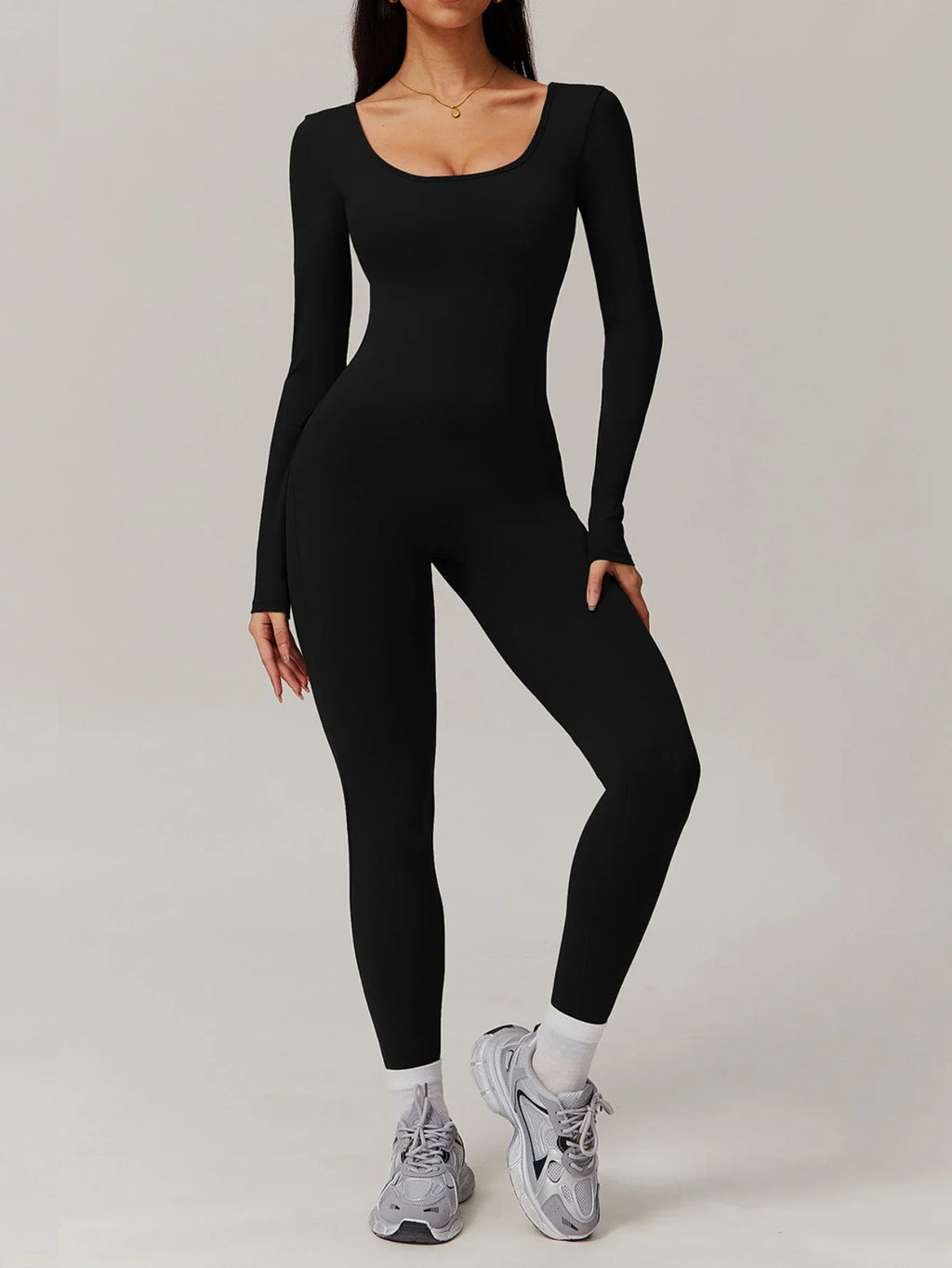Sculpt Jumpsuit - Backless Long Sleeve