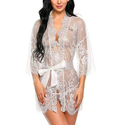 Women's Sexy Lace Nightdress – Flirty Babydoll Lingerie with Bow Detail