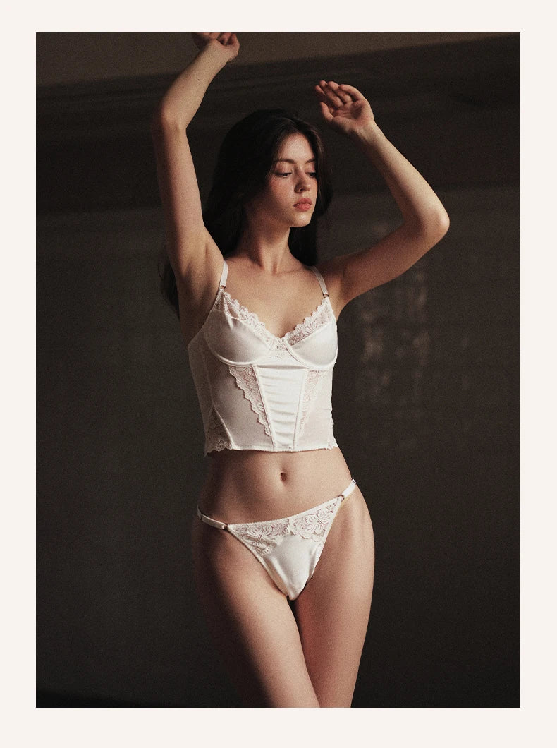 Women’s Sheer Lingerie Bra & Brief Set with Underwire Bralette