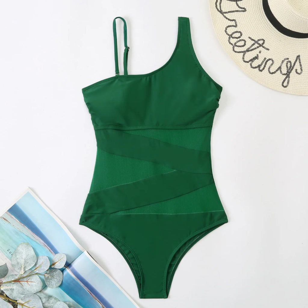 Women’s Mesh Net Push-Up One-Piece Swimsuit