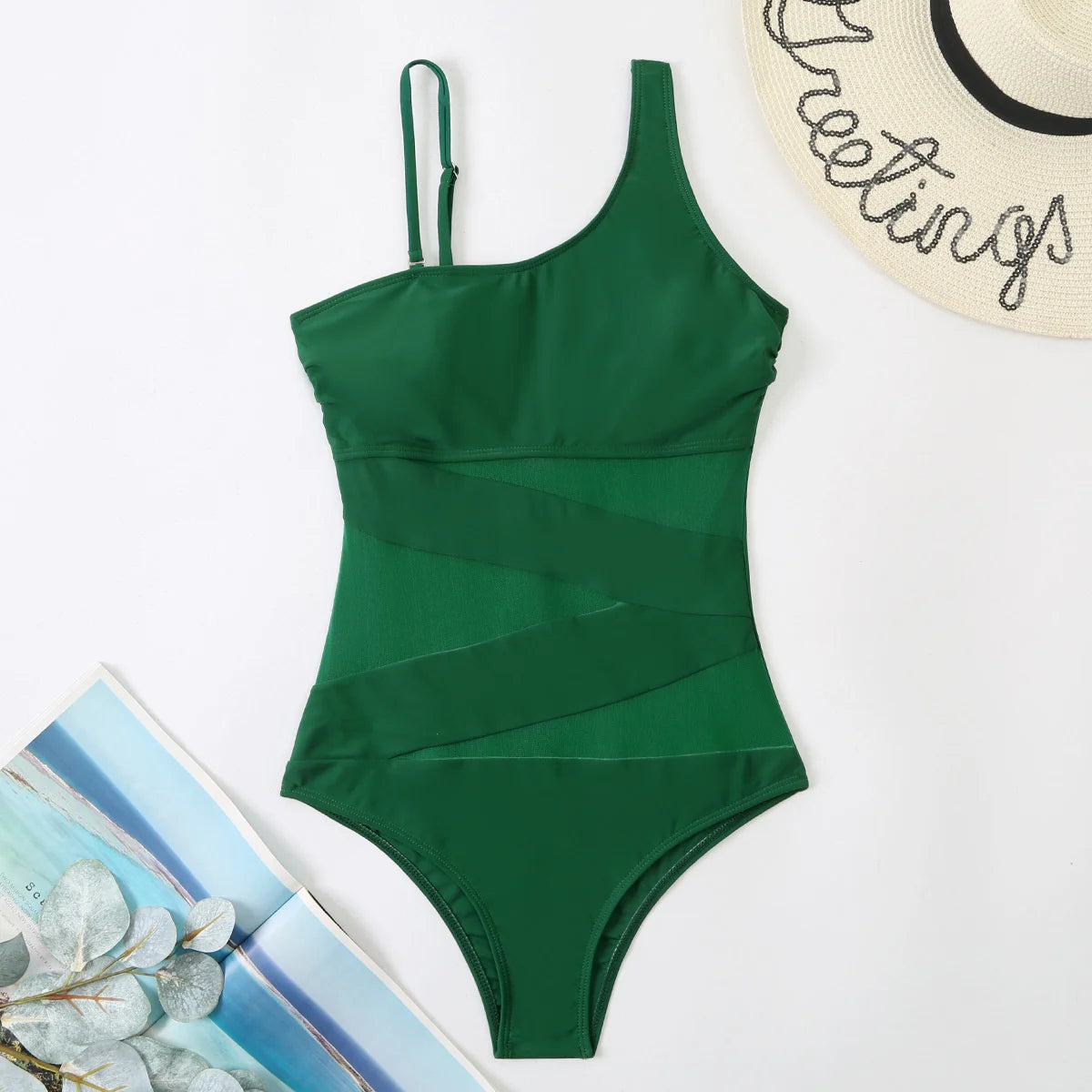 Women’s Mesh Net Push-Up One-Piece Swimsuit