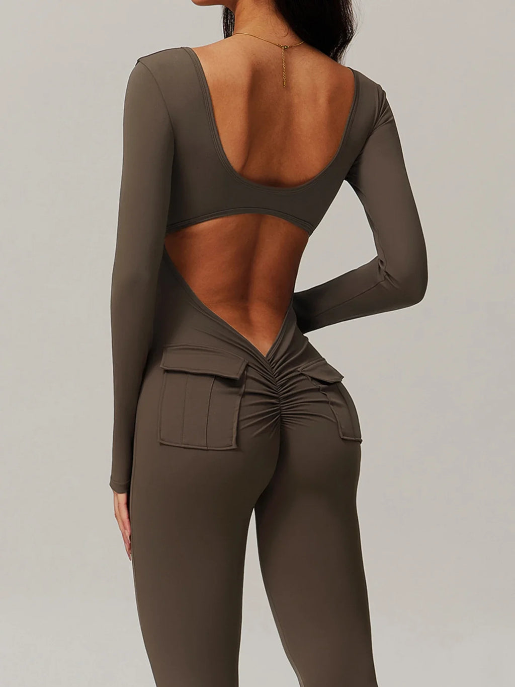Sculpt Jumpsuit - Backless Long Sleeve