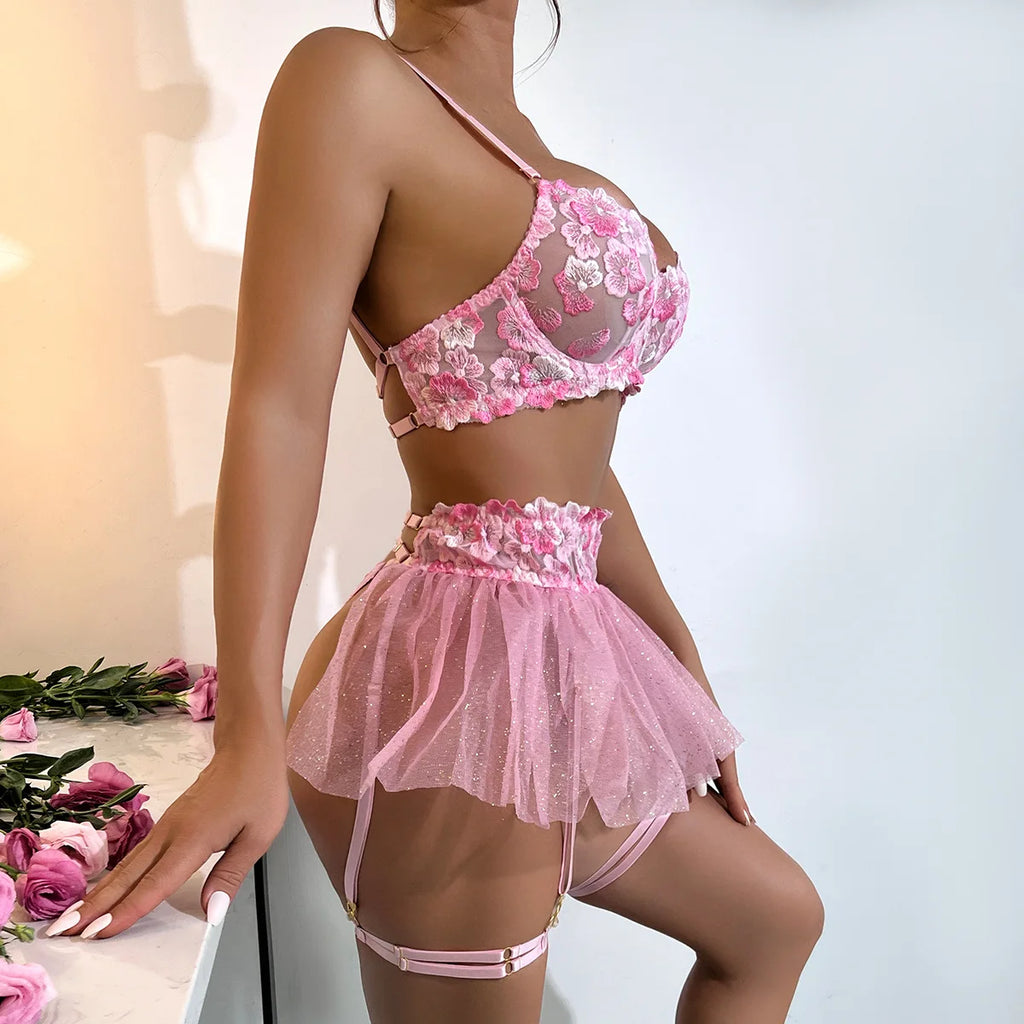 Fairy Lace Transparent Lingerie Set (3pcs)