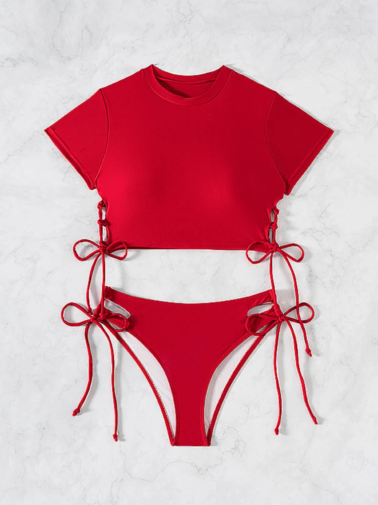 Aria Sport - Drawstring Crop Bikini