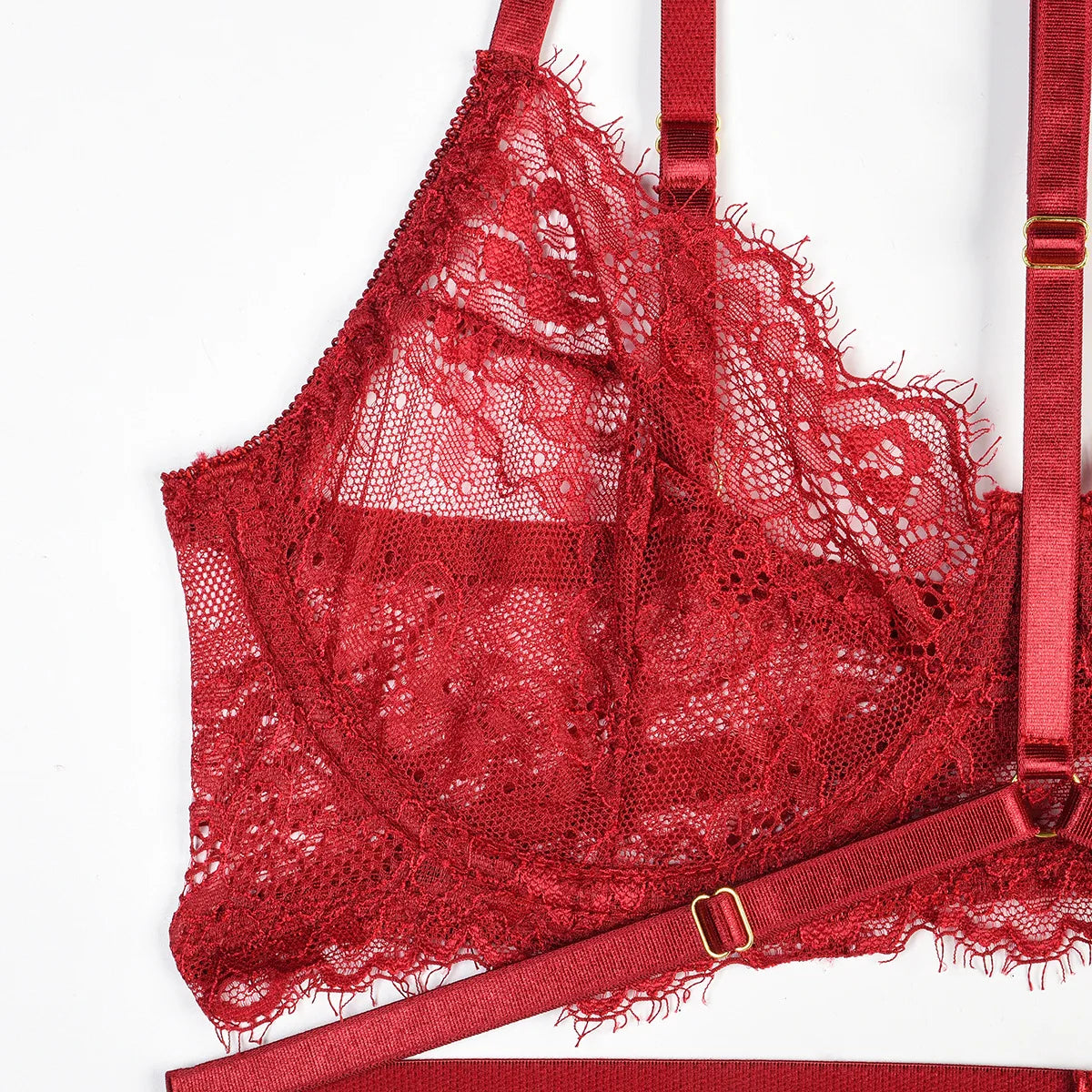 Patchwork Lace Lingerie Set – 3 Piece