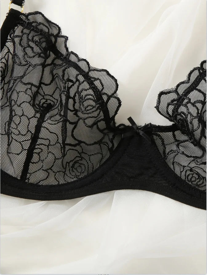 Plus Size Lace Mesh Babydoll with Open Crotch