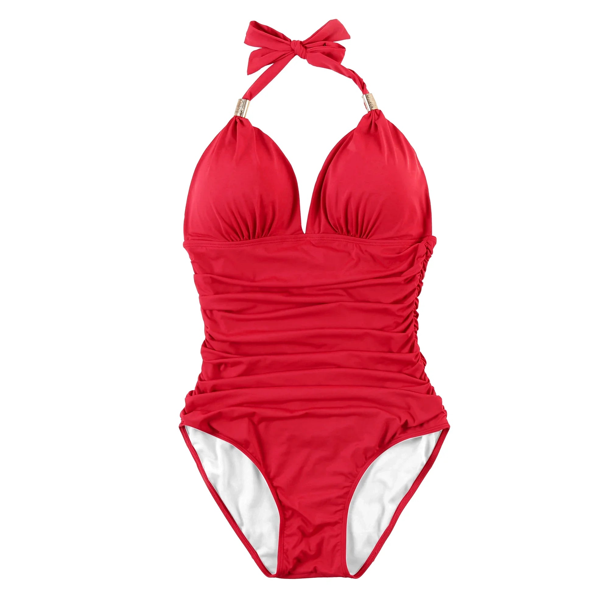 Women’s Halter Push-Up One-Piece Swimsuit – Plus Size Tankini